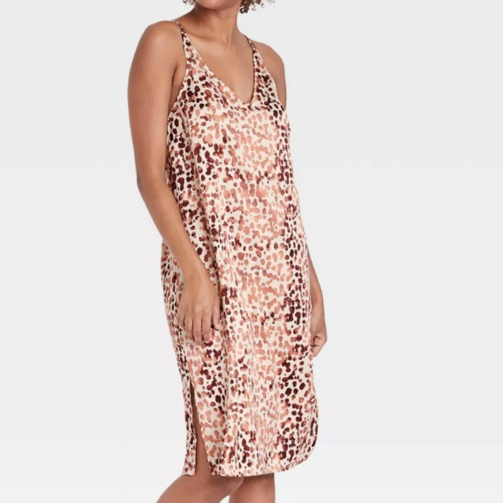 Women's Animal Print Satin Chemise